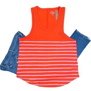 NWT J. Crew Orange & Pink Stripe Tank - SIZE MEDIUM